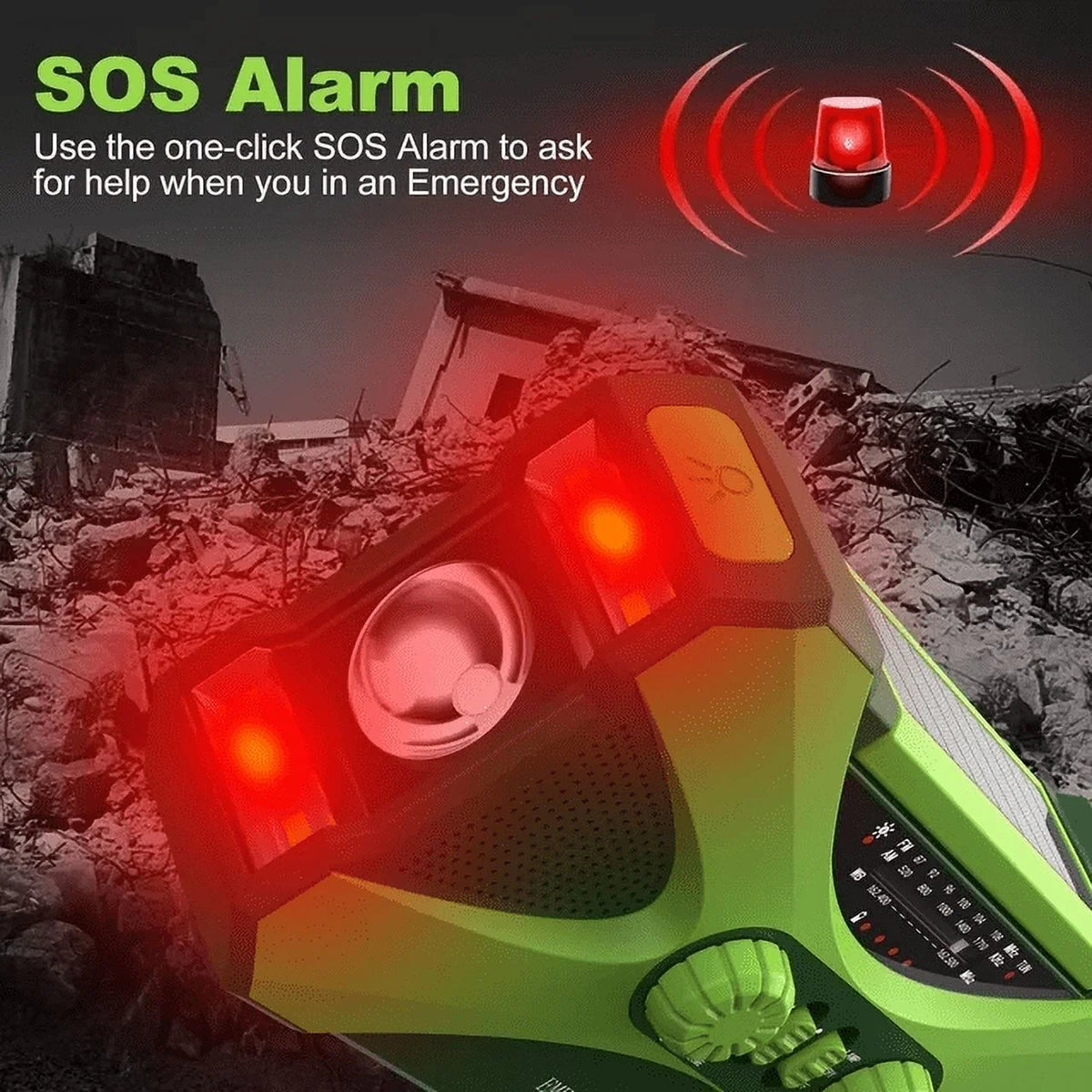 AM FM NOAA Hand Crank Solar Emergency Radio K42374