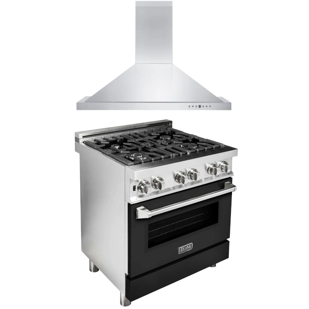 30 in. Dual Fuel Range and Range Hood Appliance Package J216201