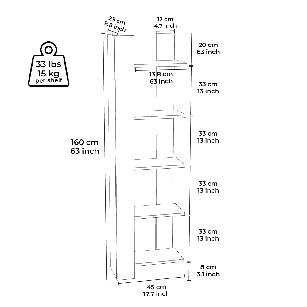5 Tier Corner Bookshelf P119686