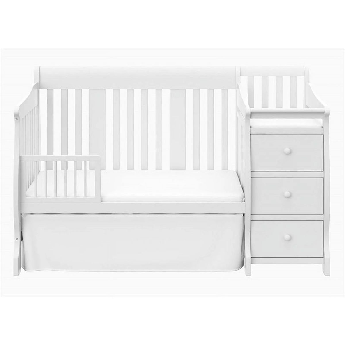 4-in-1 Convertible Crib and Changing Table Set in White Y8286