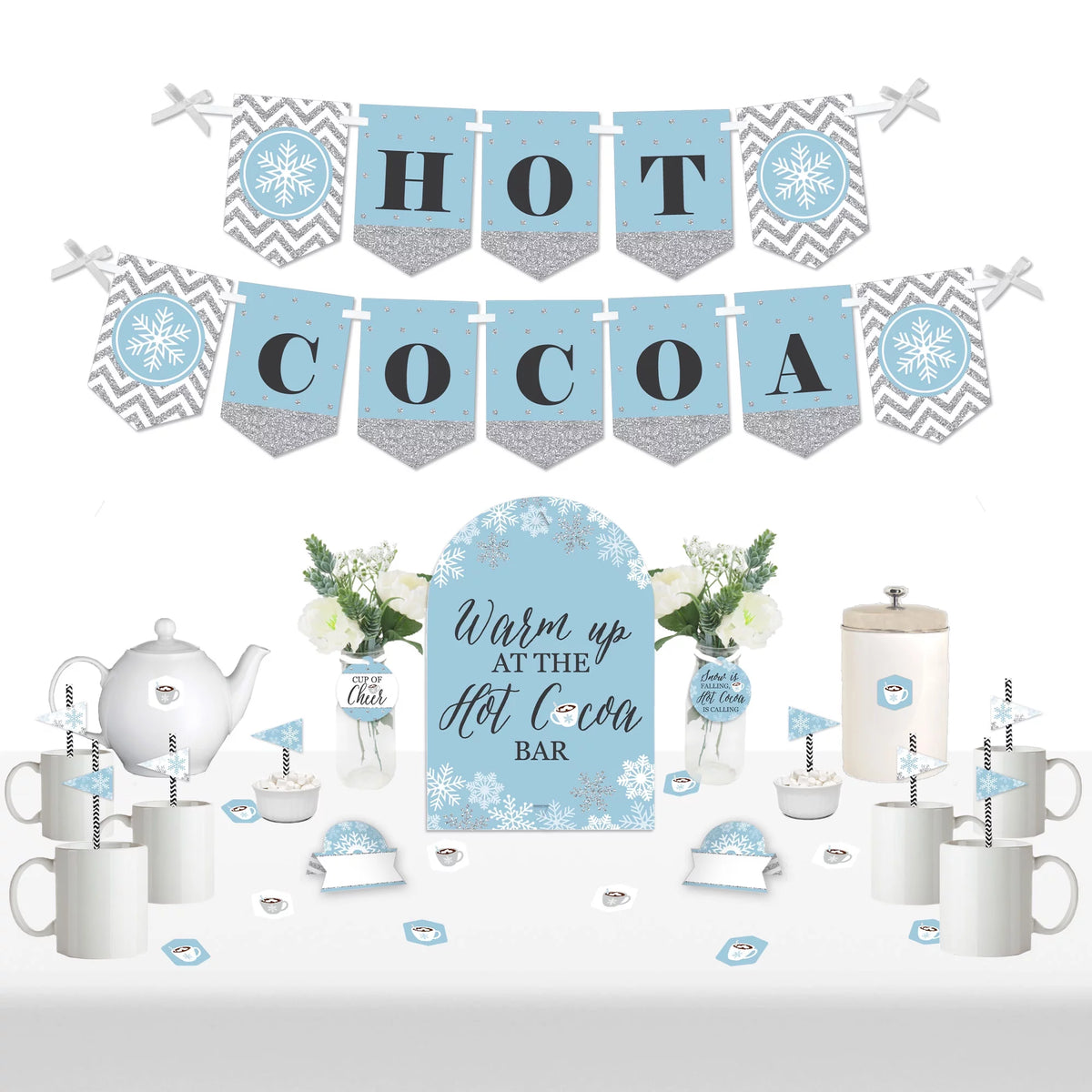 50 Pieces Hot Cocoa Drink Bar Decorations Kit E141