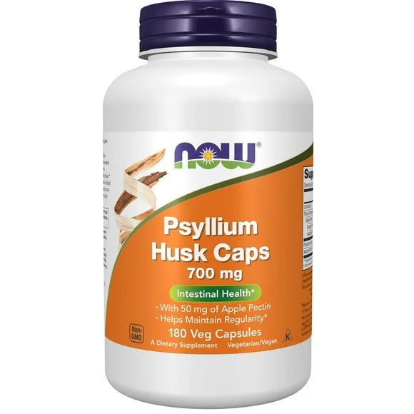 Psyllium Husk Caps 700 mg with Apple Pectin 180 Veg Capsules E460400