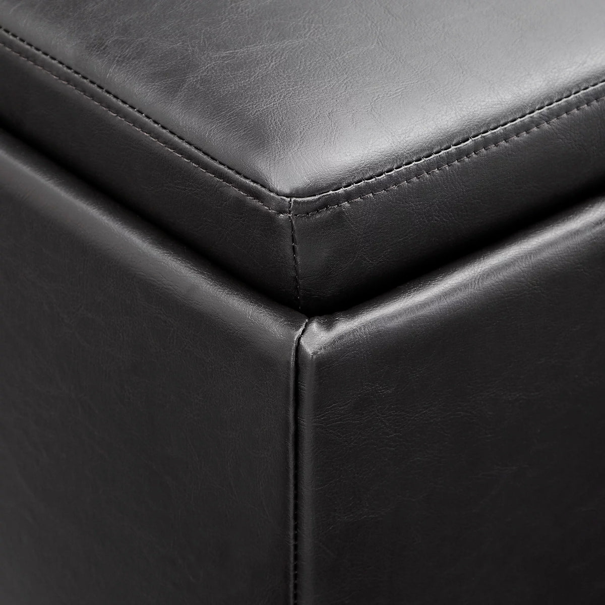 Dark Brown Faux Leather Storage Ottoman with 4 Trays I96435