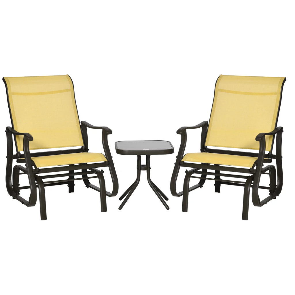 3 Pc Outdoor Swing Chairs with Table Set A209193