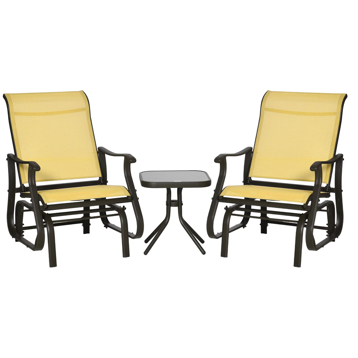 3 Pc Outdoor Swing Chairs with Table Set A209193