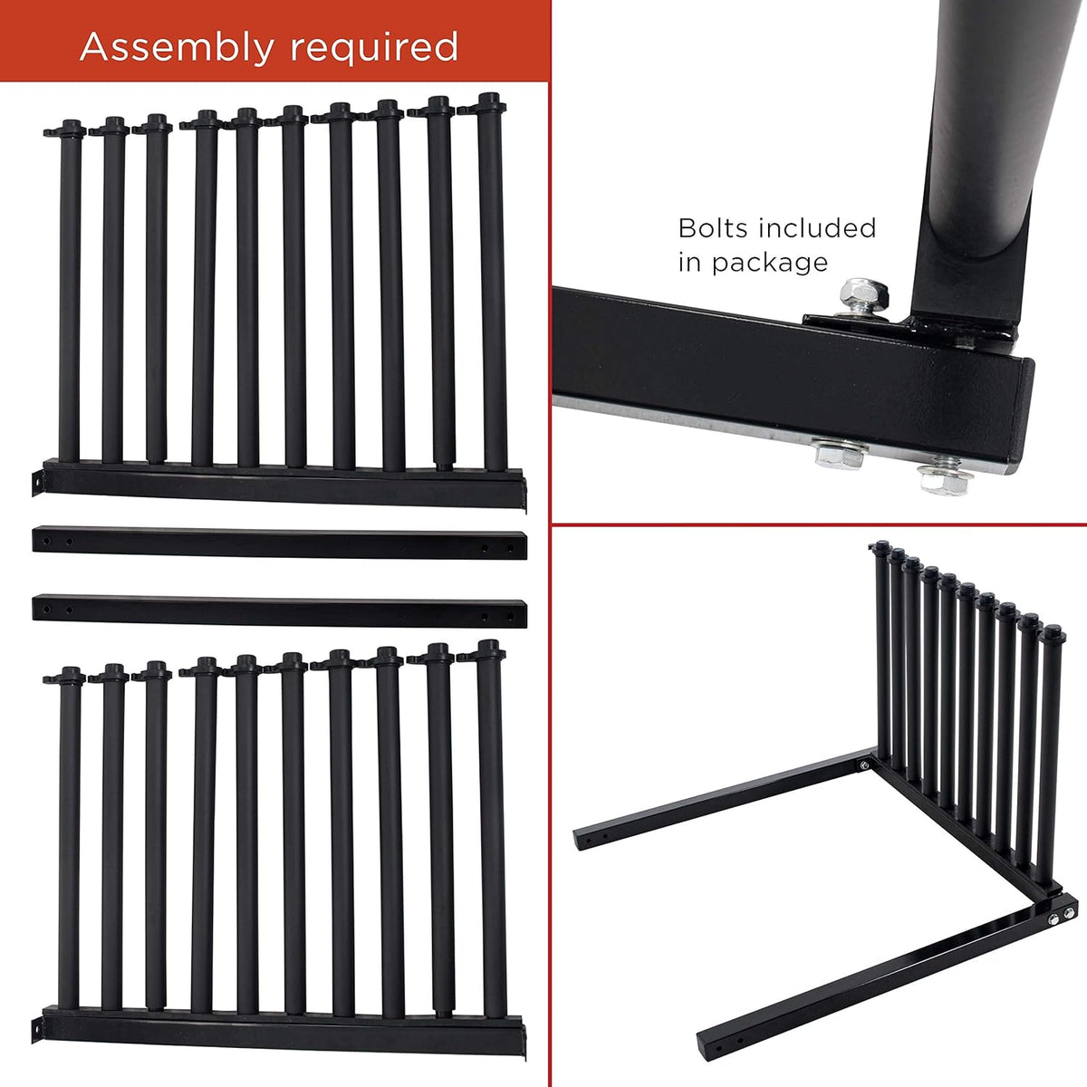 9 Slot Truck Bed Windshield Rack with Rubber Foam Pads X3750