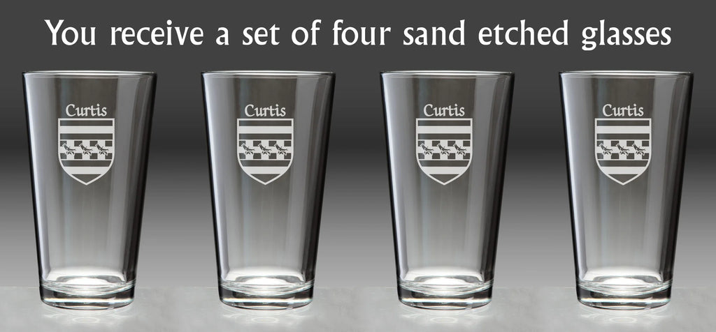 Irish Coat of Arms Pint Glasses Set of 4 W556
