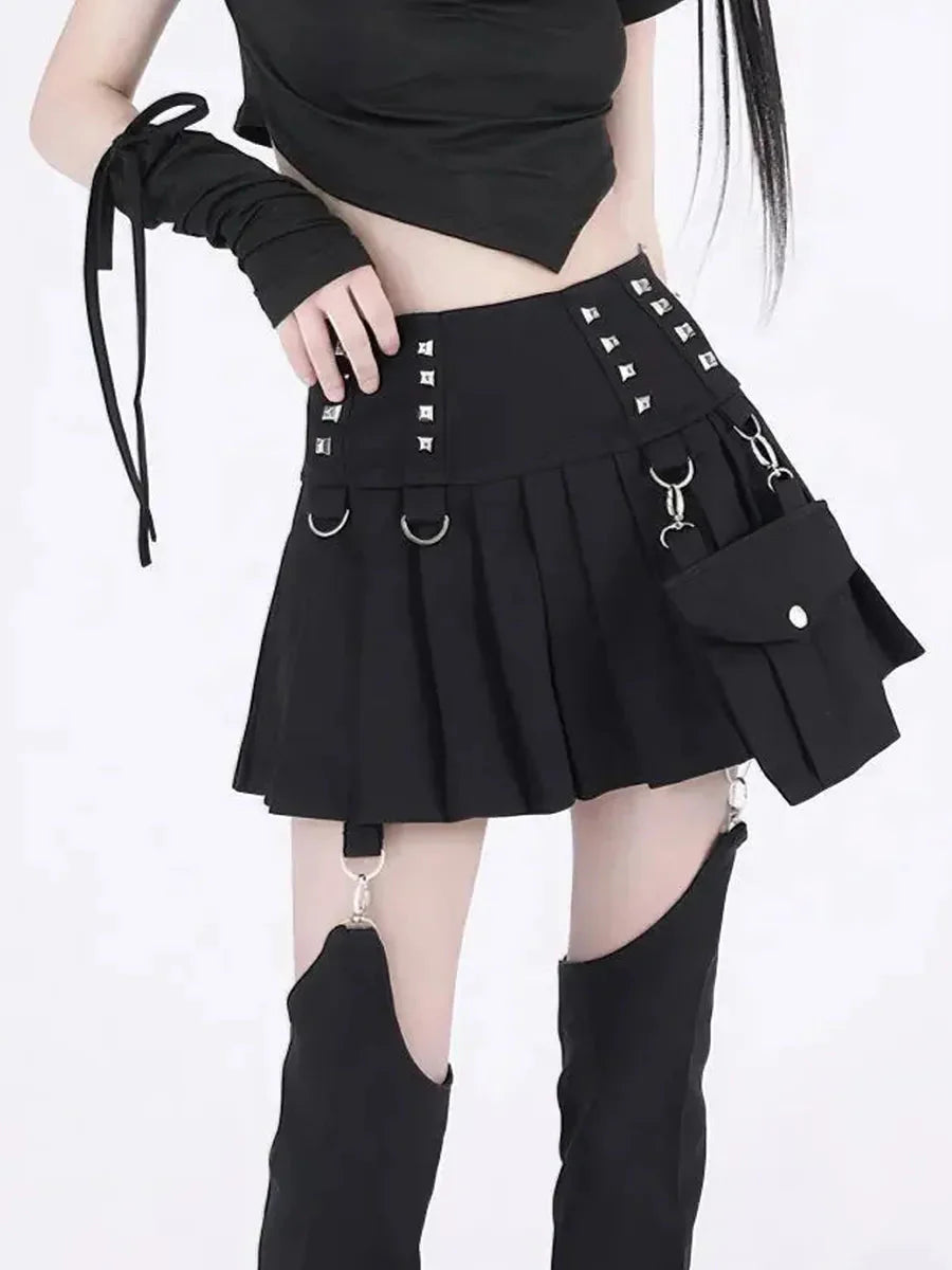Rivet Detachable Skirt Pants G326