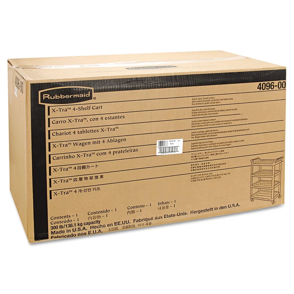 Black Four-Shelf Utility Cart M458242