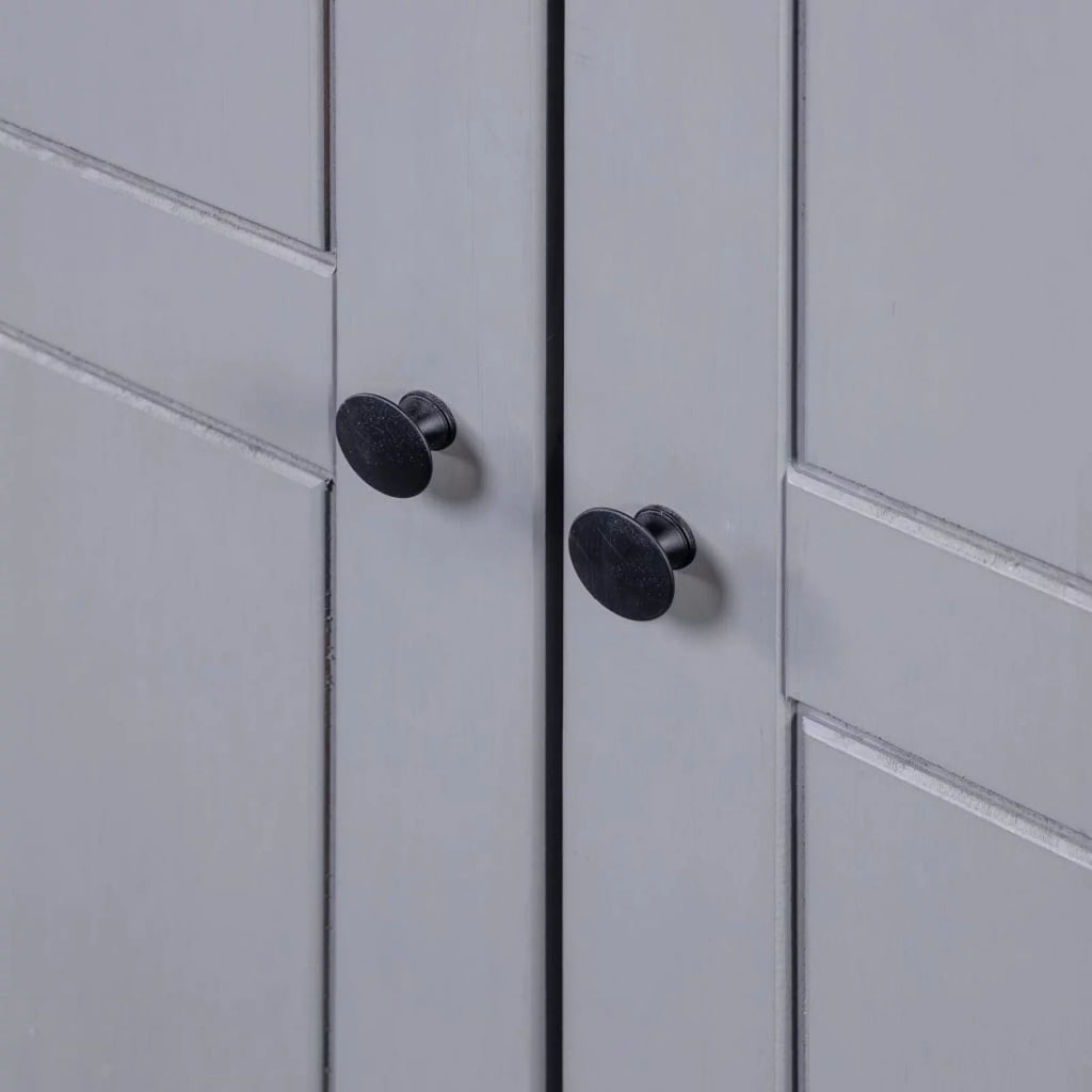 3-Door Gray Pine Wardrobe O91699