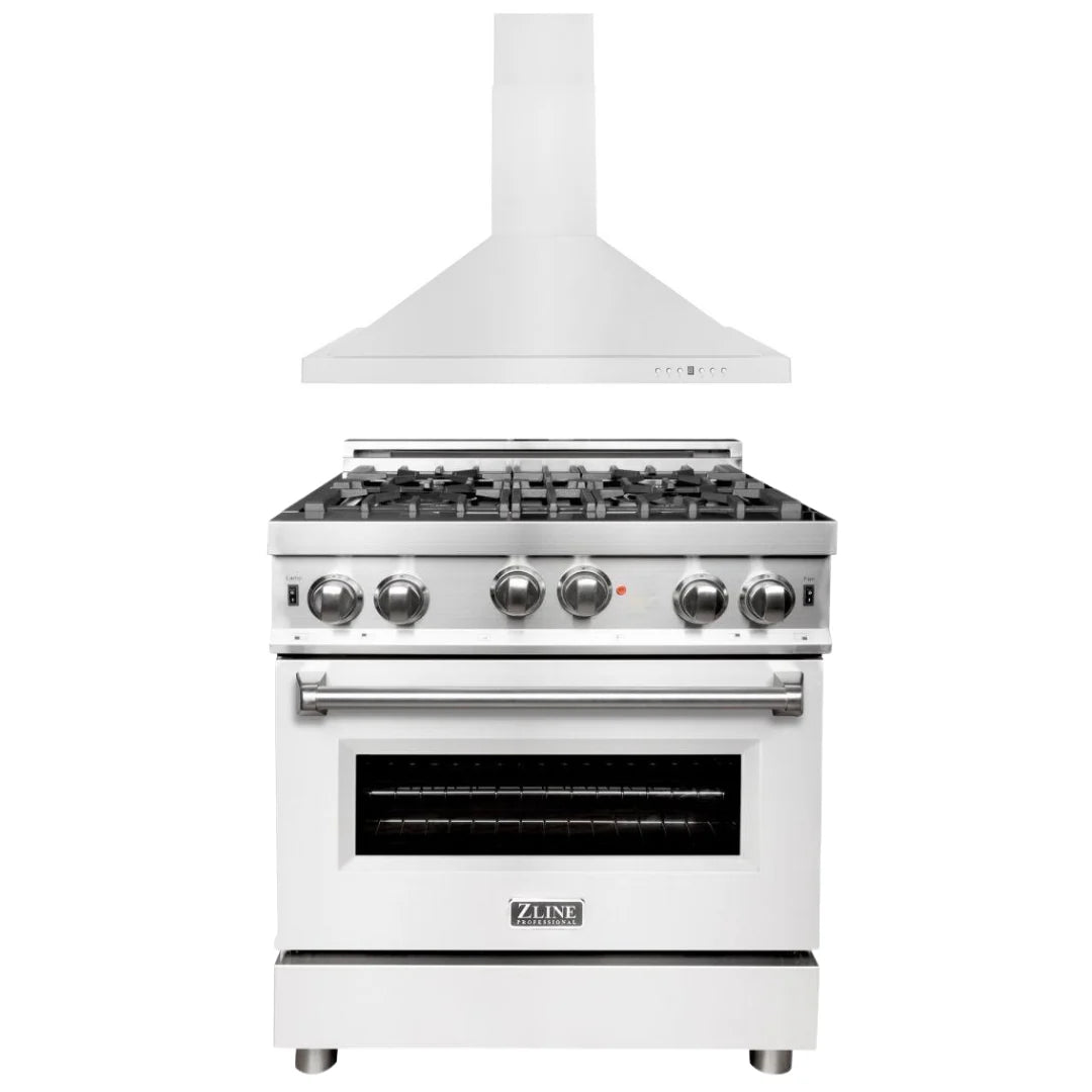 30 in. Gas Range and Range Hood Appliance Package Q18218
