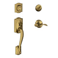 Antique Brass Left-Hand Handleset with Interior Lever T3305