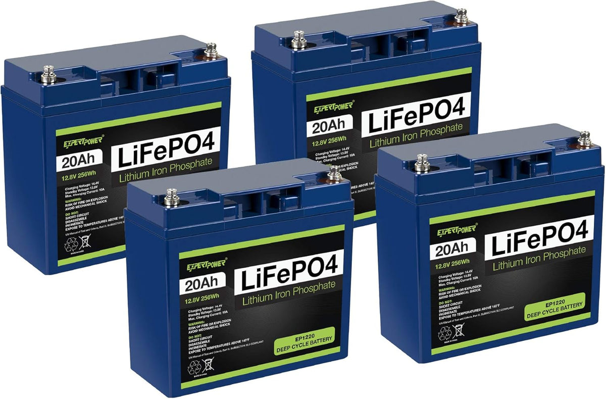 12V 20Ah Lithium LiFePO4 Deep Cycle Rechargeable Battery 2 Pack Q781