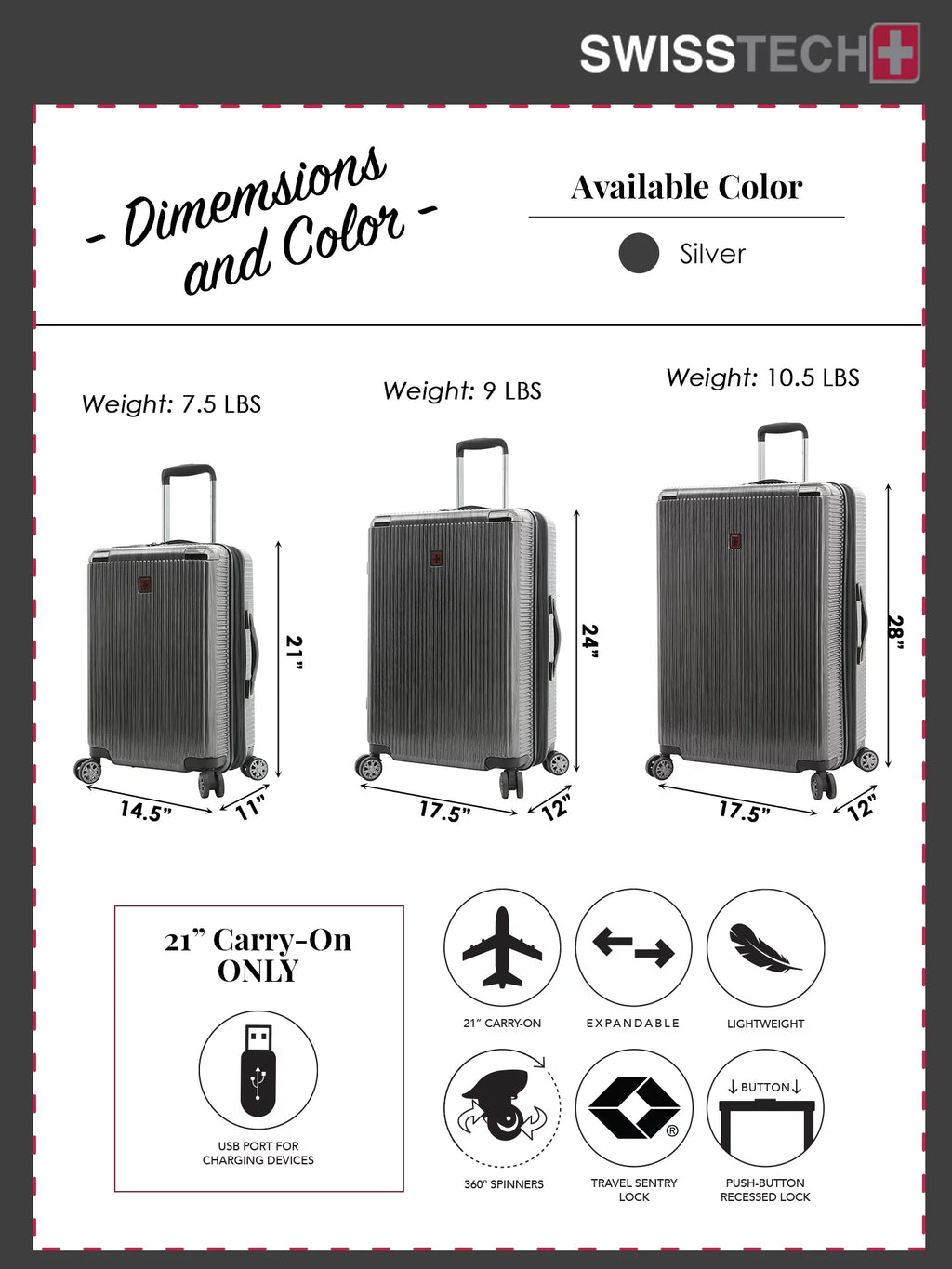 Charcoal 29" Hard side Rolling Upright Luggage A31249