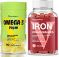 Vegan Iron Gummies + Vegan Algae Omega-3 DHA Non-GMO Gluten-Free C83702