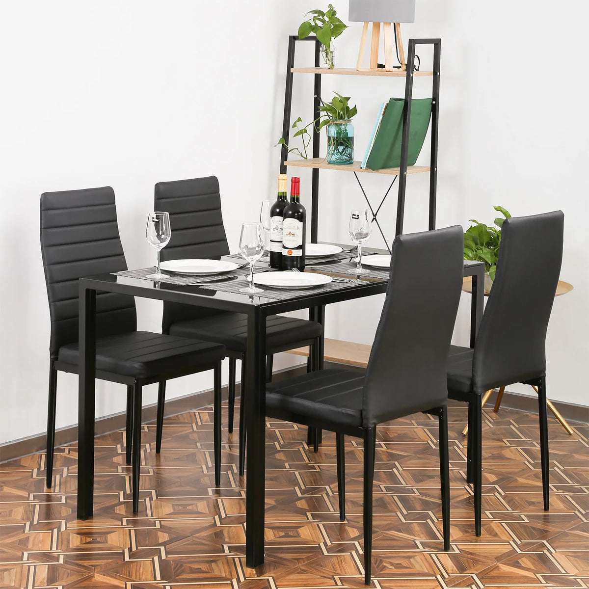 5-Piece Dining Set with 4 Upholstered Chairs C6075
