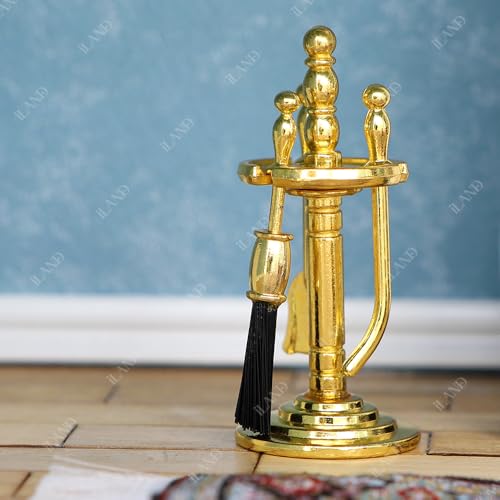 Dollhouse Fireplace and Accessories 1/12 Scale 4pcs N1188