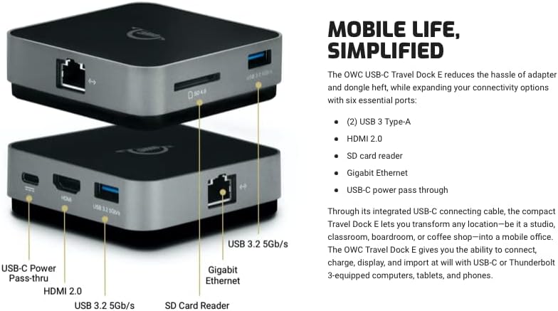 USB-C Travel Dock 5 Port with HDMI SD Card Space Grey K249