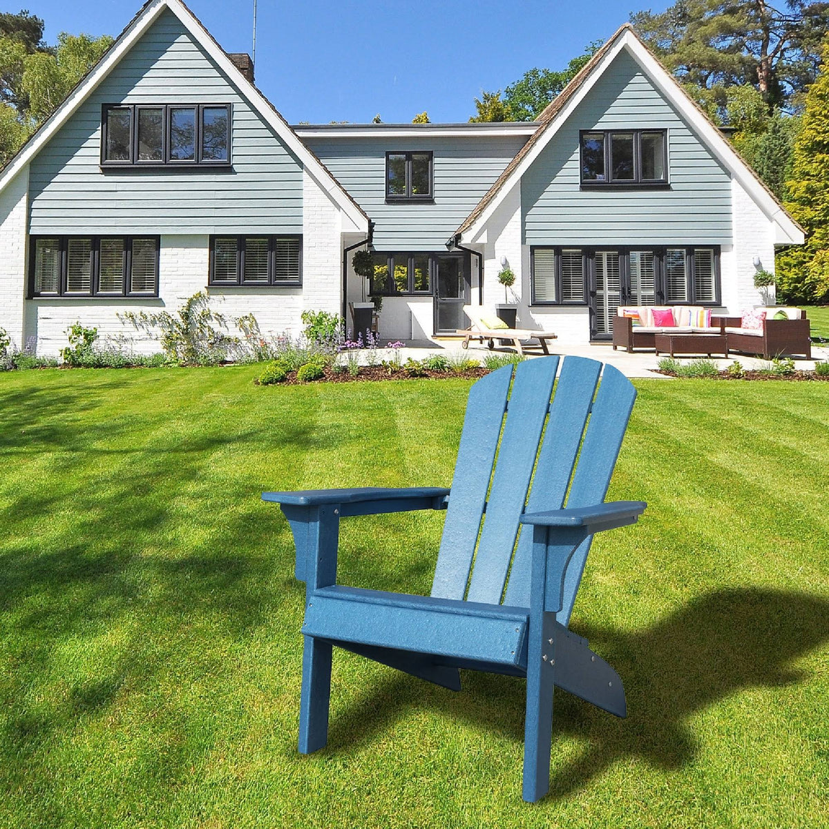 White Plastic Outdoor Adirondack Chair D525016