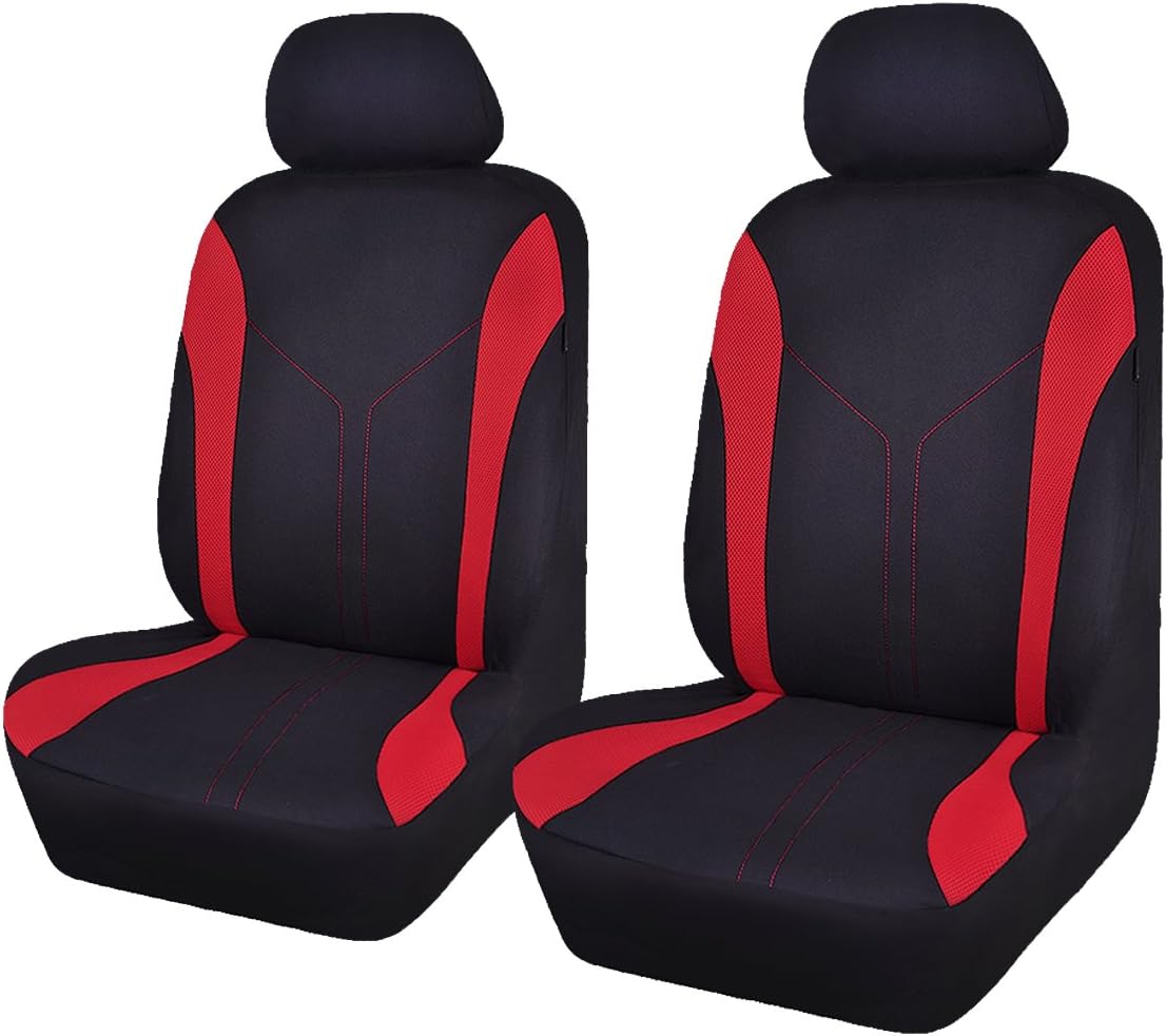 Black Pink Polyester Car Seat Covers V112909