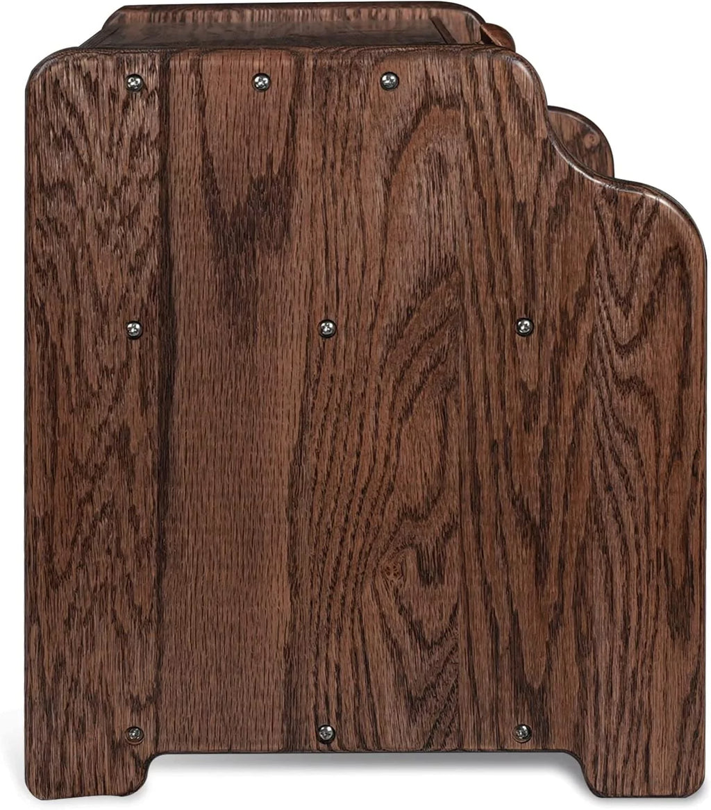 Solid Wood Oak Bread Box with Clear Window N924
