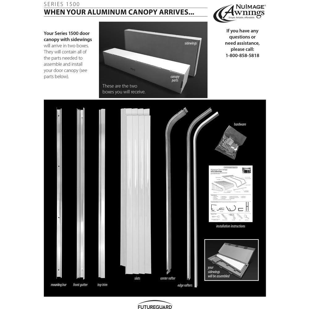 5 ft. Aluminum Door Canopy Awning Q623694