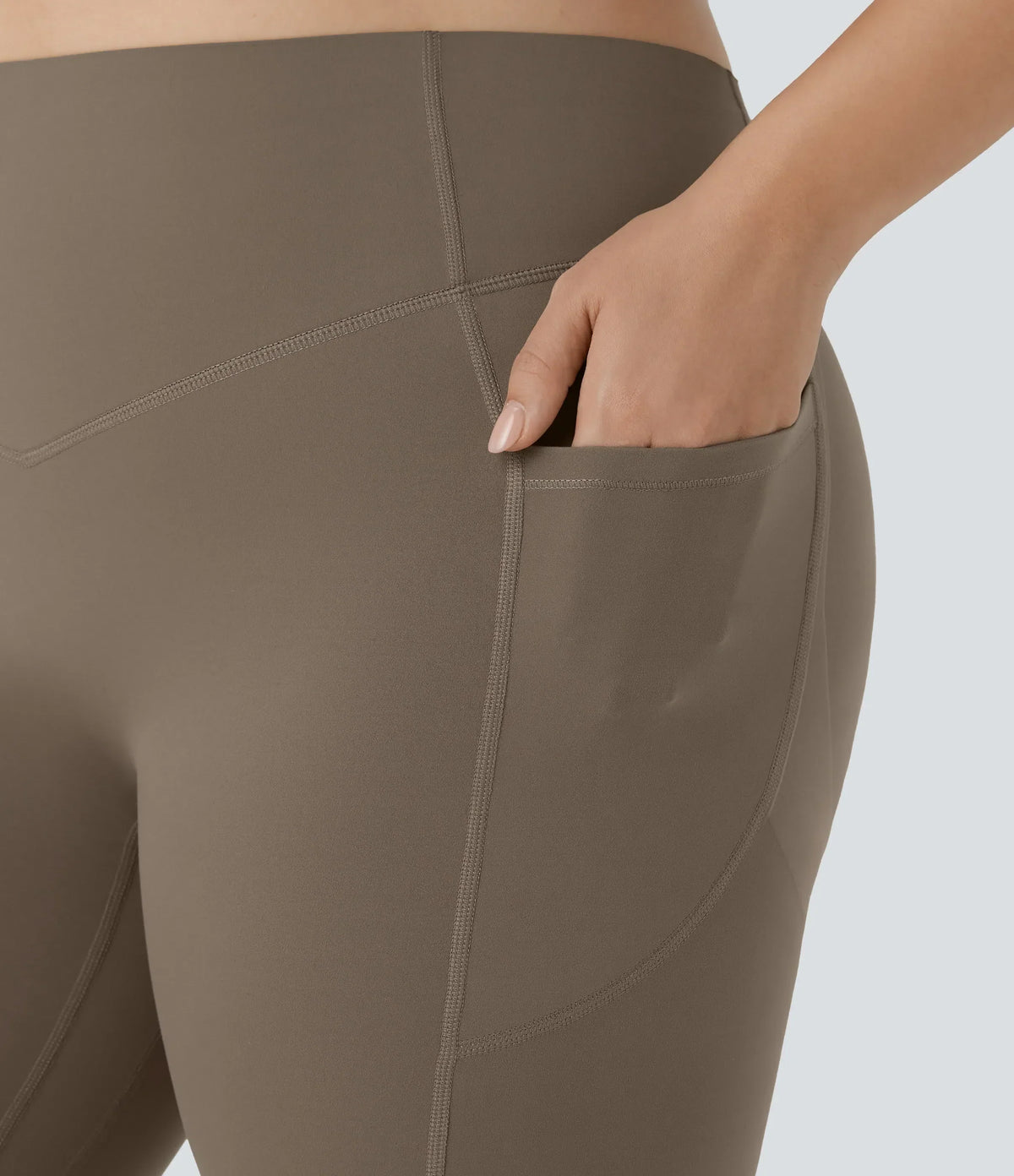 High Waisted Tummy Control Shaping Leggings Plus Size V49301