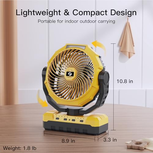 3-in-1 Camping Fan with Light & Remote V586