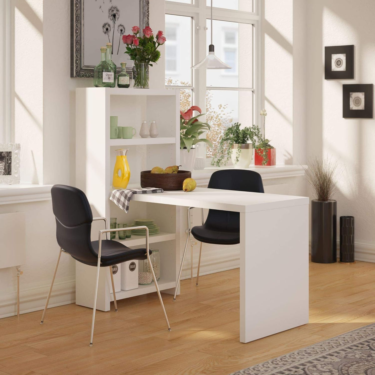 Pure White Bookcase Desk S184602