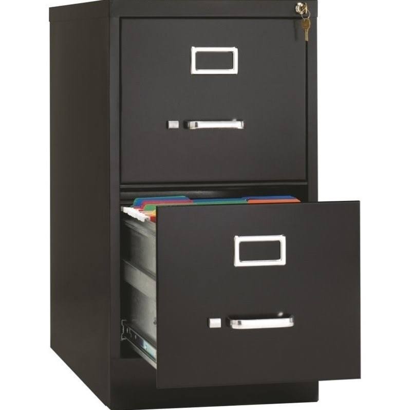 Black 2 Drawer Letter File Cabinet with Lock G996398