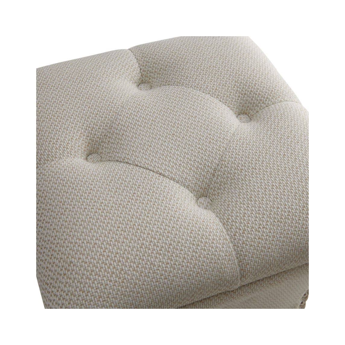 Cream Tufted Storage Ottoman V77203