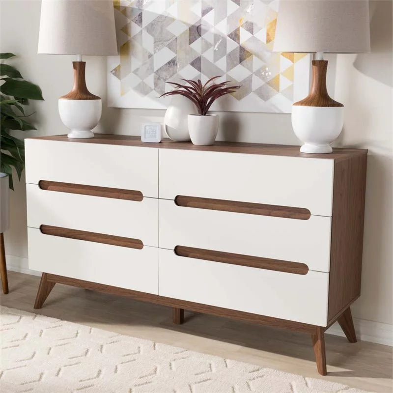 6 Drawer Wooden Double Dresser S170045