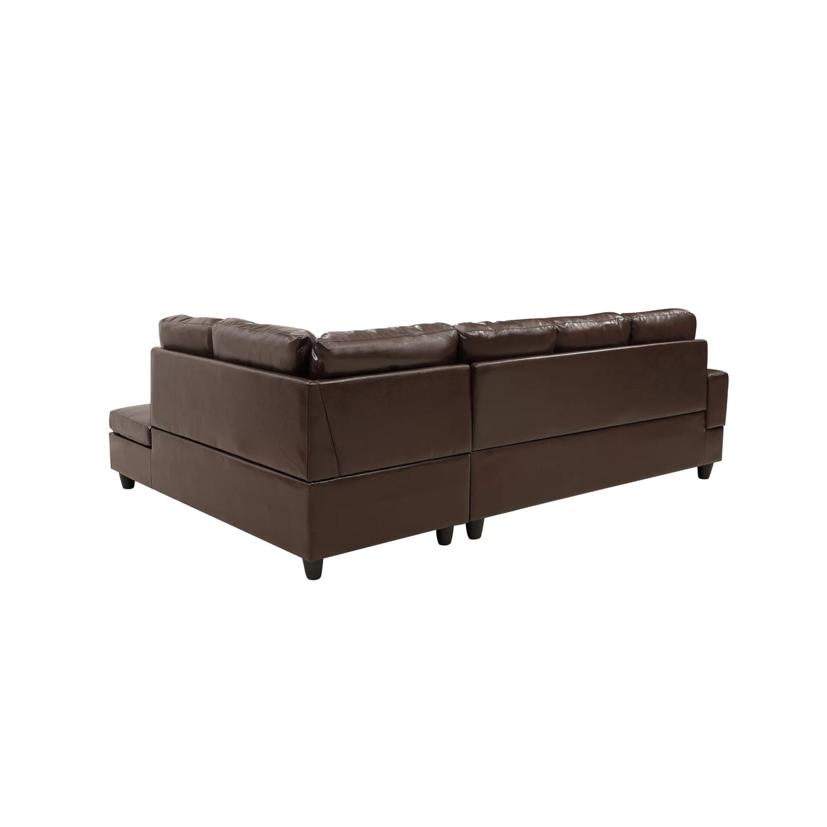 Brown Faux Leather 3 Pc Sectional Sofa Set B7866