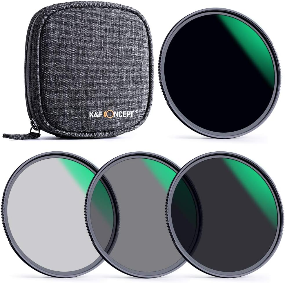 52mm Fixed ND Lens Filter Kit, ND4 ND8 ND64 ND1000 Filter Set with 4-Filter Pouch E626