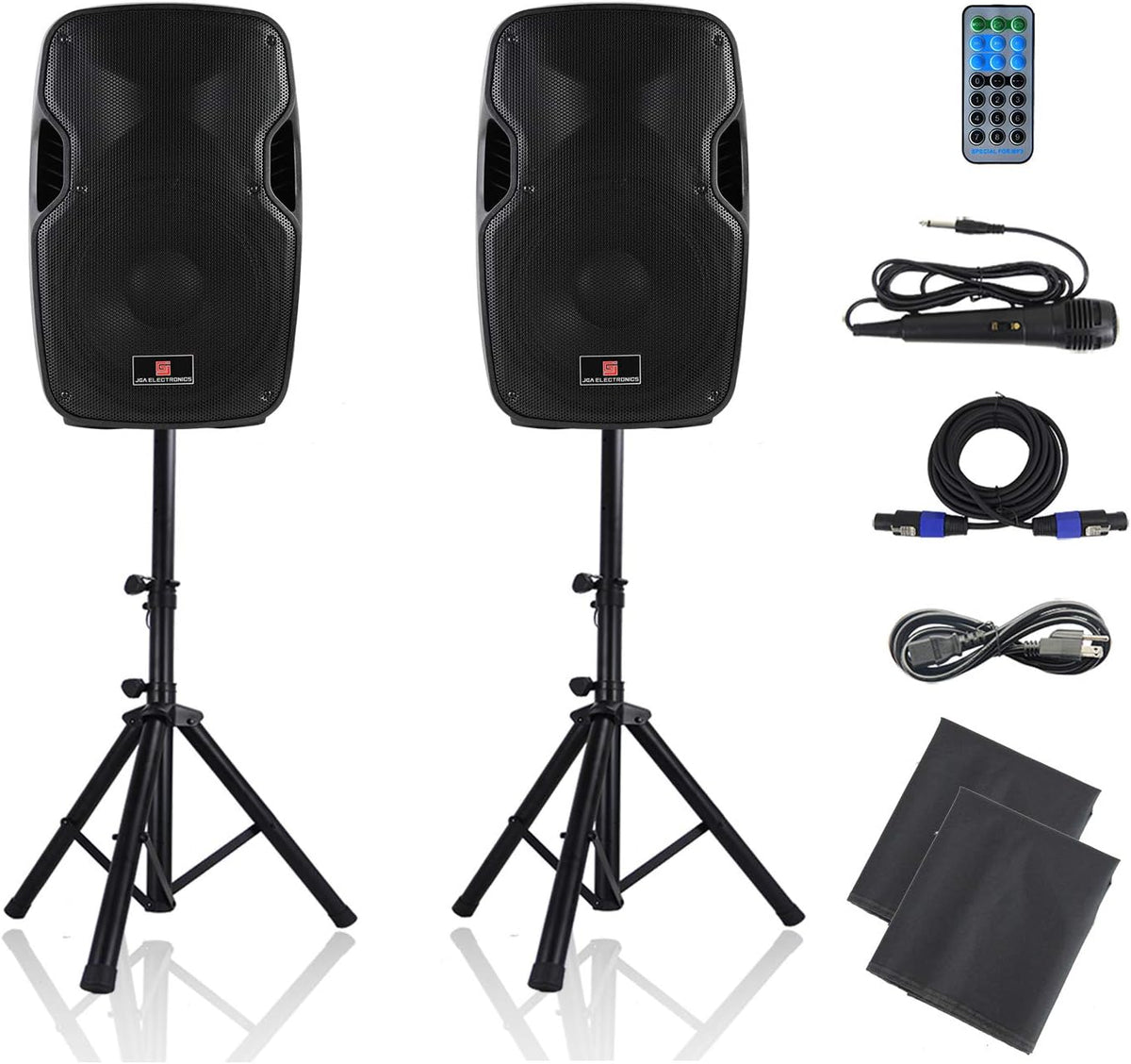 Powered PA Speakers 2-Way 15 Inch Pair J1989