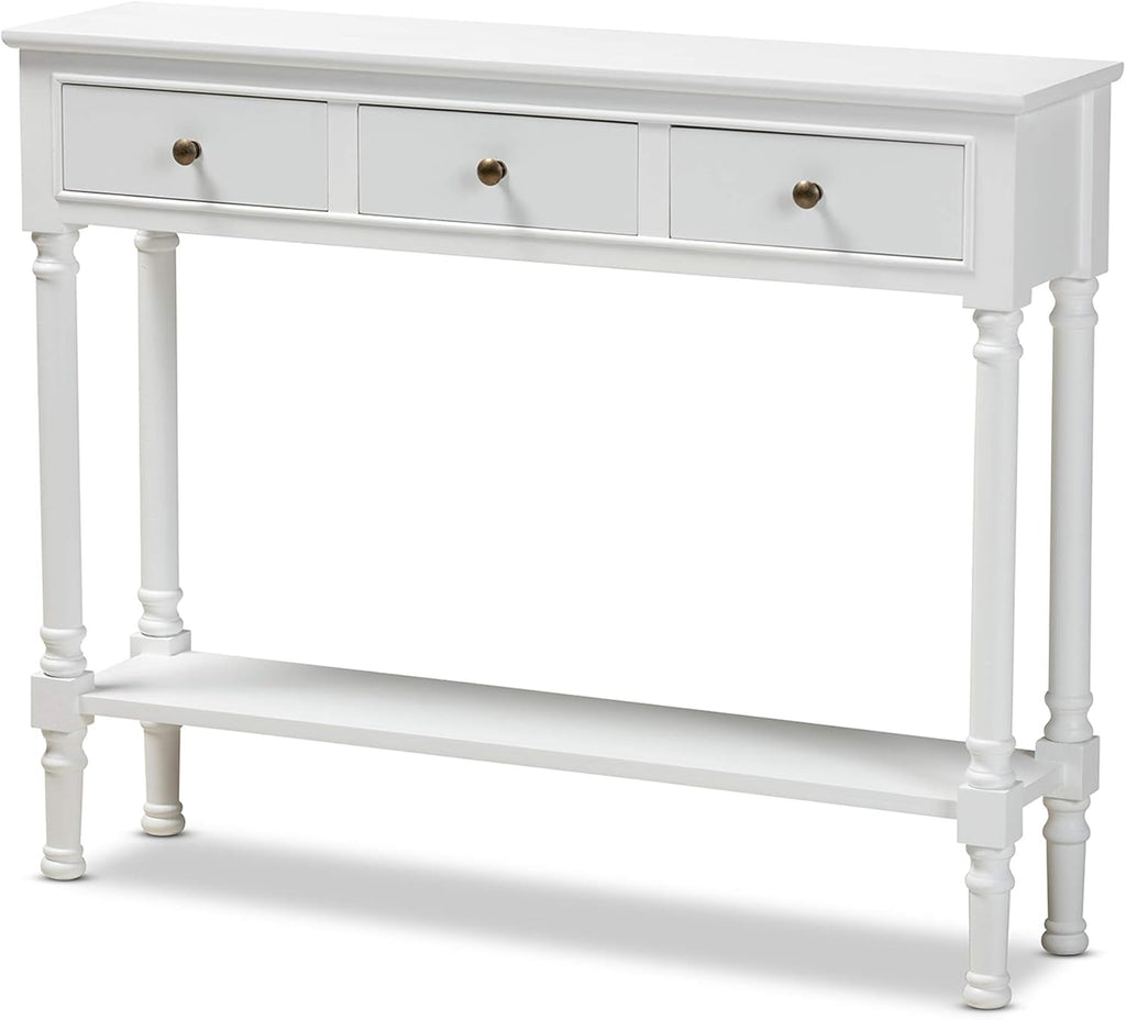 White 3-Drawer Wood Console Table M90247