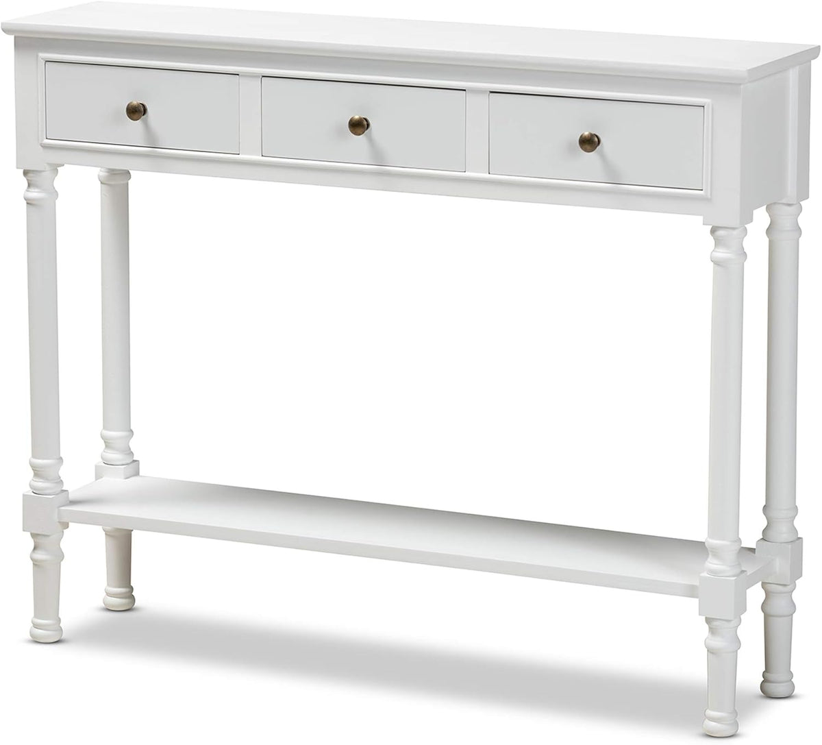 White 3-Drawer Wood Console Table M90247