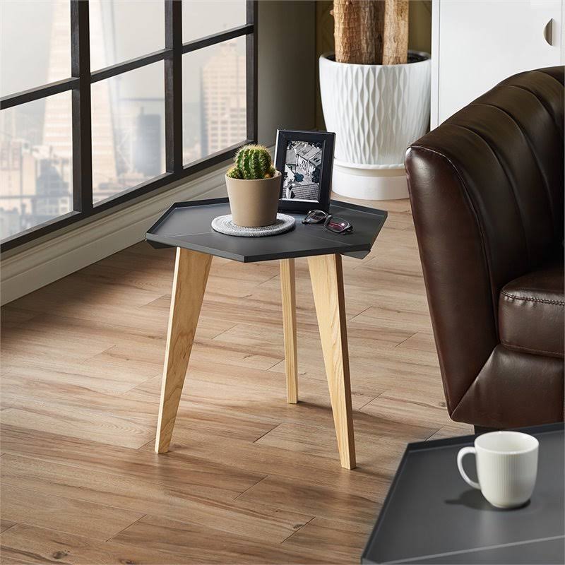 Gray Metal End Table A500