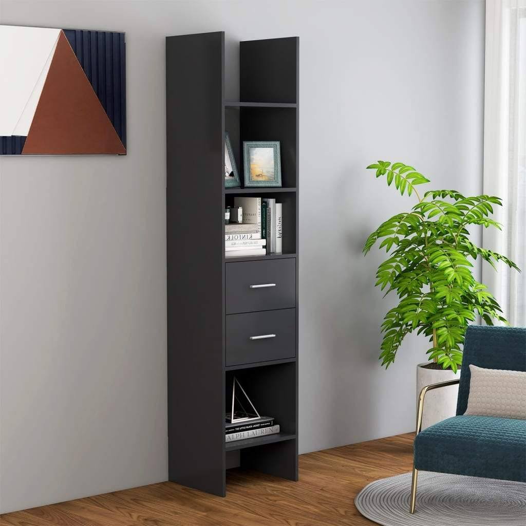 Gray Chipboard Book Cabinet D189