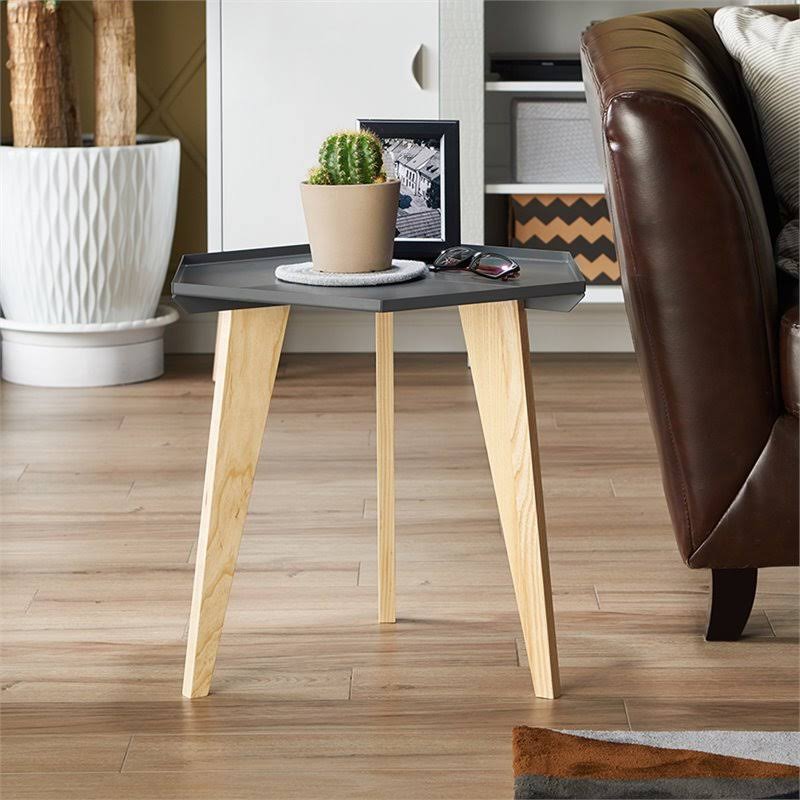 Gray Metal End Table A500
