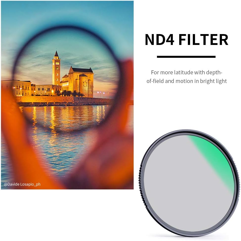 52mm Fixed ND Lens Filter Kit, ND4 ND8 ND64 ND1000 Filter Set with 4-Filter Pouch E626