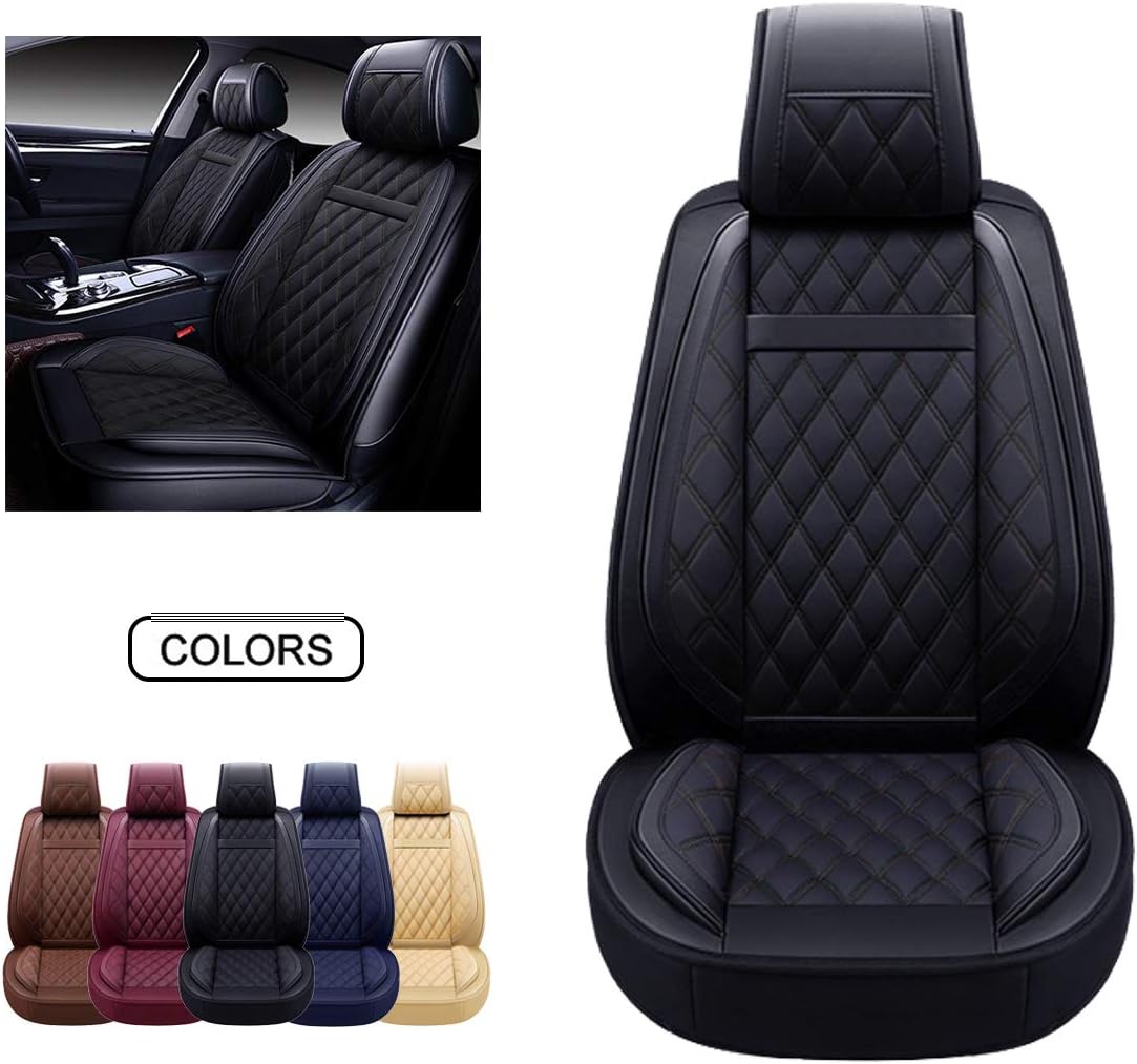 Brown Faux Leatherette Car Seat Covers Set T4590
