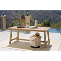 Light Brown Eucalyptus Wood Rectangular Outdoor Dining Table V1673