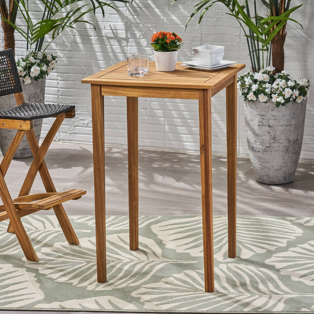 Acacia Wood Square Bar Table X2389