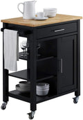 Black and Natural Kitchen Cart J175