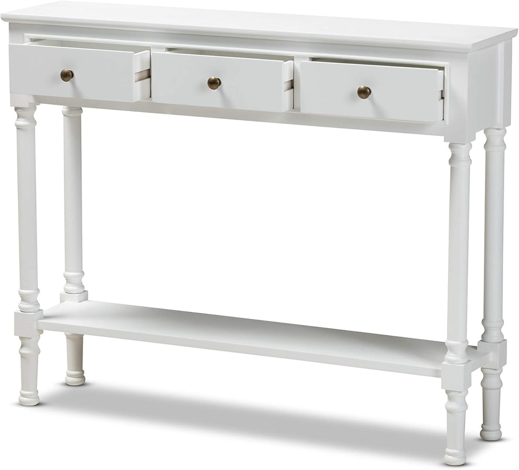 White 3-Drawer Wood Console Table M90247