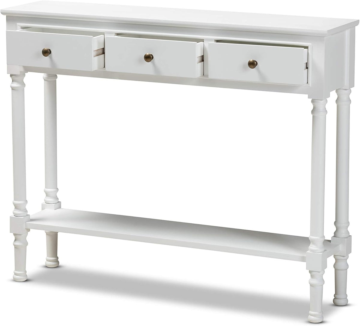 White 3-Drawer Wood Console Table M90247