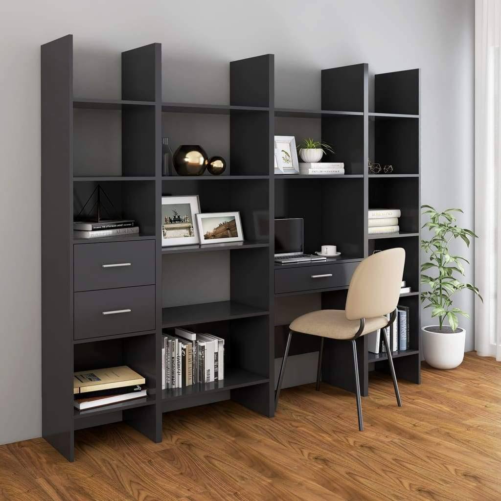 Gray Chipboard Book Cabinet D189