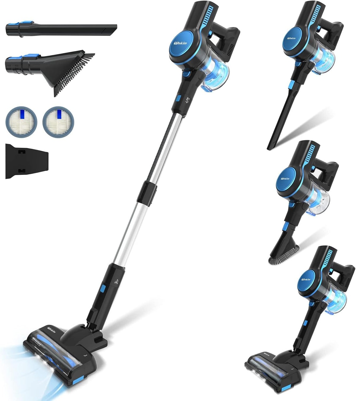 Cordless Vacuum Cleaner, 23Kpa 200W Brushless Stick Vacuum, 6-in-1 Lightweight R1129