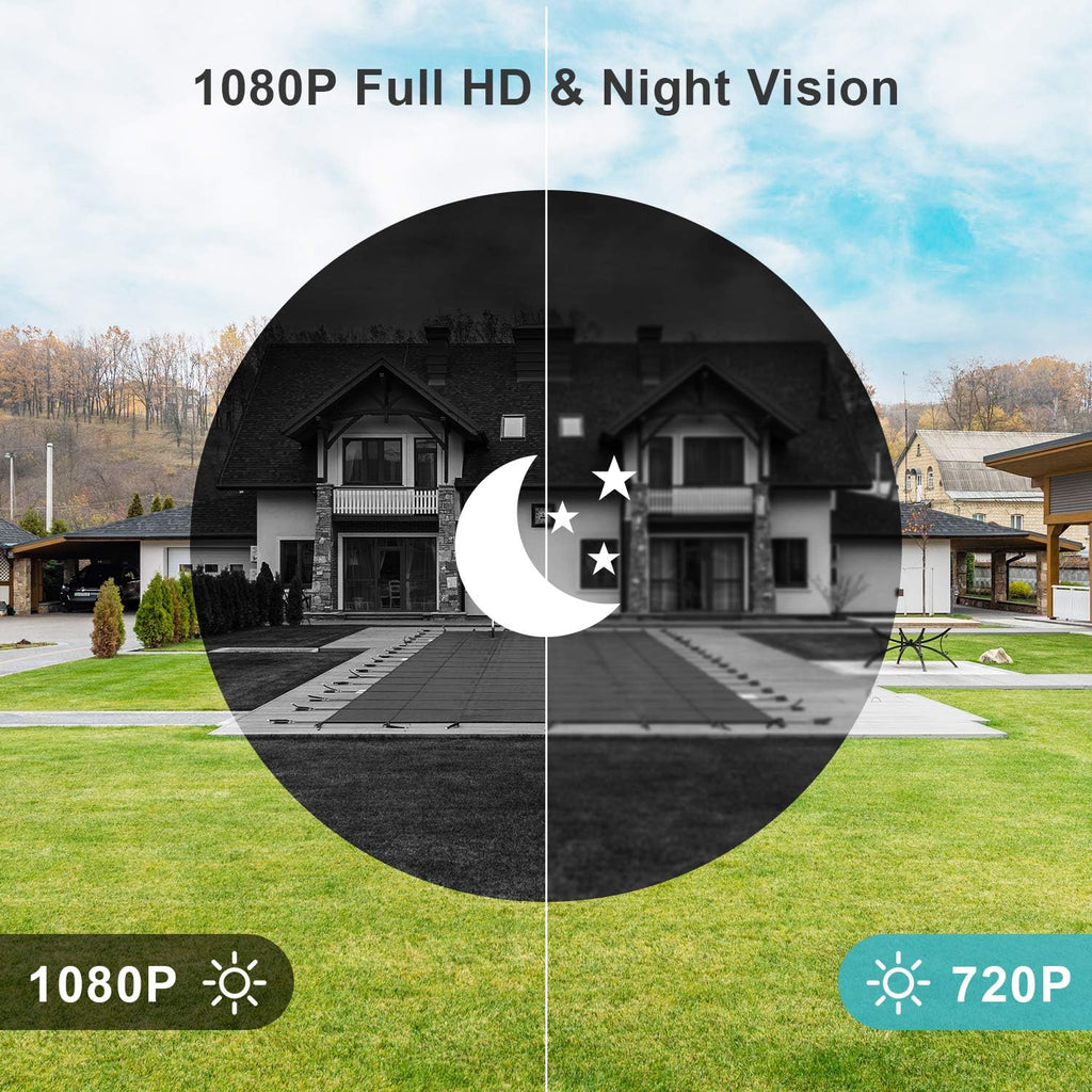 Solar Security Cameras Wireless Outdoor Rechargeable Battery WiFi Camera with Night Vision Motion Detection R6536